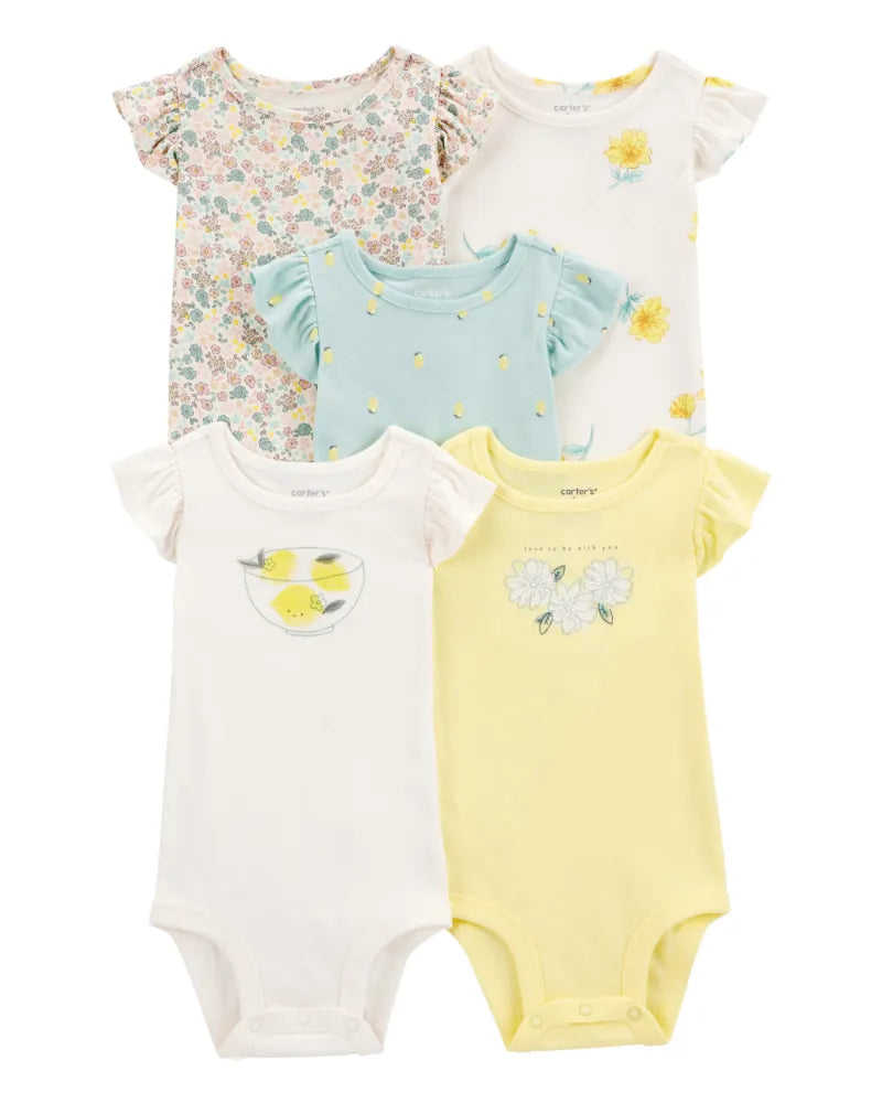 Pañaleros Manga Corta Niña 5 piezas - Carters