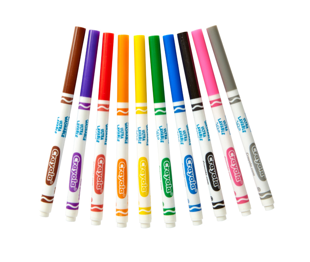 Marcadores Punta Delgada Lavables 10pzs - Crayola