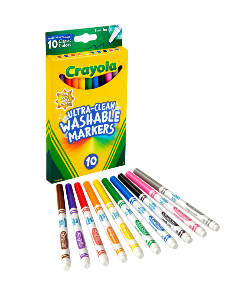 Marcadores Punta Delgada Lavables 10pzs - Crayola